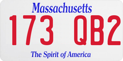 MA license plate 173QB2