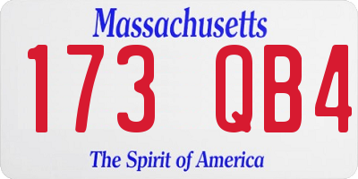 MA license plate 173QB4