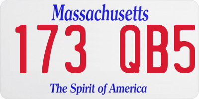 MA license plate 173QB5