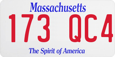 MA license plate 173QC4