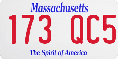 MA license plate 173QC5