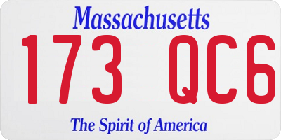 MA license plate 173QC6
