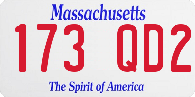 MA license plate 173QD2