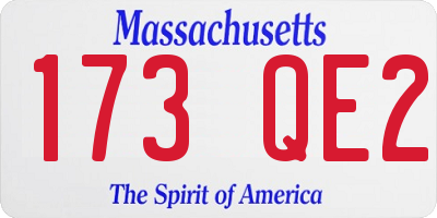 MA license plate 173QE2