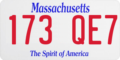 MA license plate 173QE7