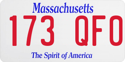 MA license plate 173QF0