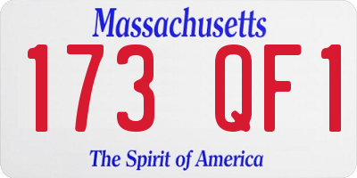 MA license plate 173QF1