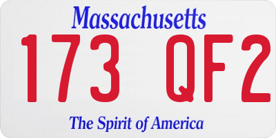 MA license plate 173QF2