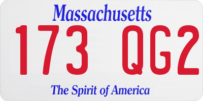 MA license plate 173QG2