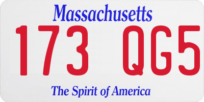 MA license plate 173QG5