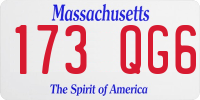MA license plate 173QG6