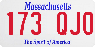 MA license plate 173QJ0
