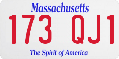 MA license plate 173QJ1