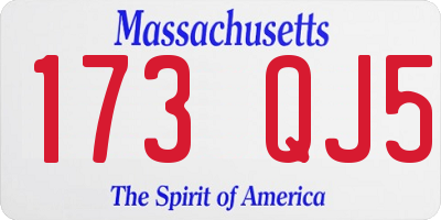 MA license plate 173QJ5