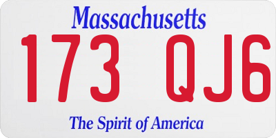 MA license plate 173QJ6