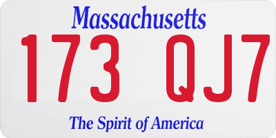 MA license plate 173QJ7