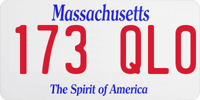 MA license plate 173QL0