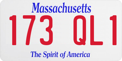 MA license plate 173QL1