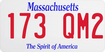 MA license plate 173QM2