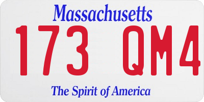 MA license plate 173QM4