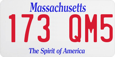 MA license plate 173QM5