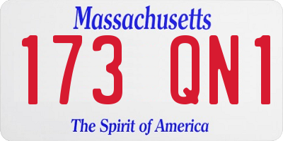 MA license plate 173QN1