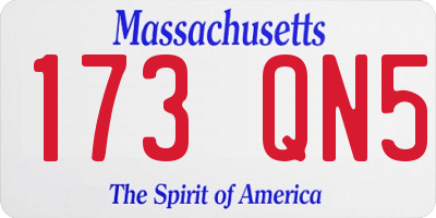 MA license plate 173QN5
