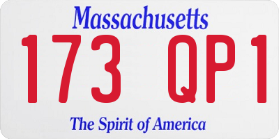 MA license plate 173QP1