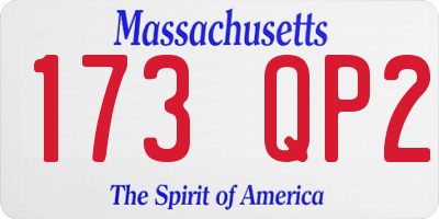 MA license plate 173QP2