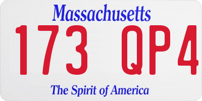 MA license plate 173QP4