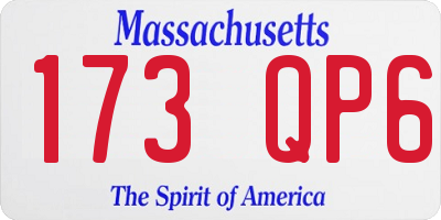 MA license plate 173QP6