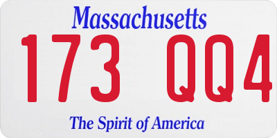 MA license plate 173QQ4