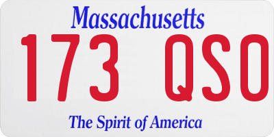 MA license plate 173QS0