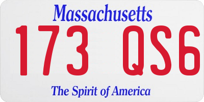 MA license plate 173QS6