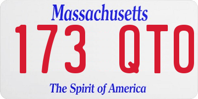 MA license plate 173QT0
