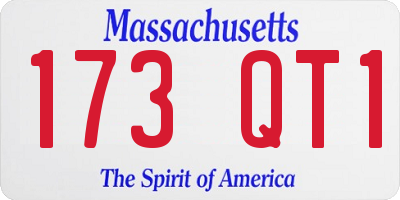 MA license plate 173QT1