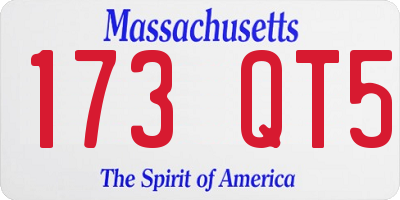 MA license plate 173QT5