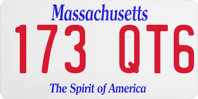 MA license plate 173QT6