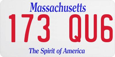 MA license plate 173QU6