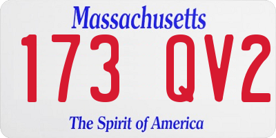MA license plate 173QV2