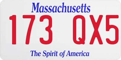 MA license plate 173QX5