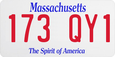MA license plate 173QY1