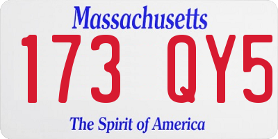 MA license plate 173QY5