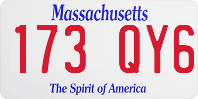 MA license plate 173QY6