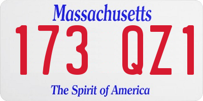 MA license plate 173QZ1