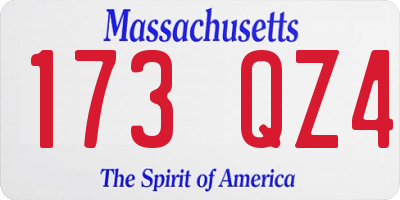 MA license plate 173QZ4