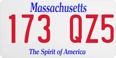 MA license plate 173QZ5