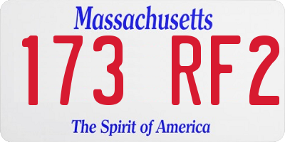 MA license plate 173RF2