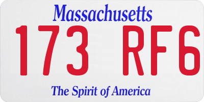 MA license plate 173RF6