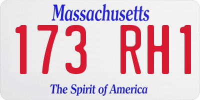 MA license plate 173RH1